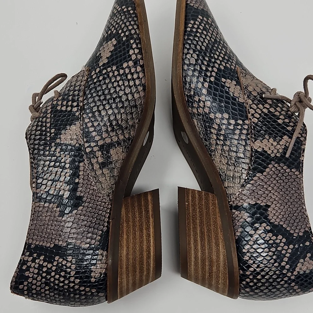 Lucky Brand Erreka Snakeskin Lace-Up Derby Oxfords Womans 7M - Picture 6 of 11